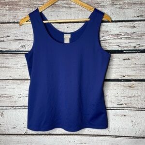 Chico’s 2 US Size‎ Large Blue Microfiber Tank Top Sleeveless Shell Great Shape!